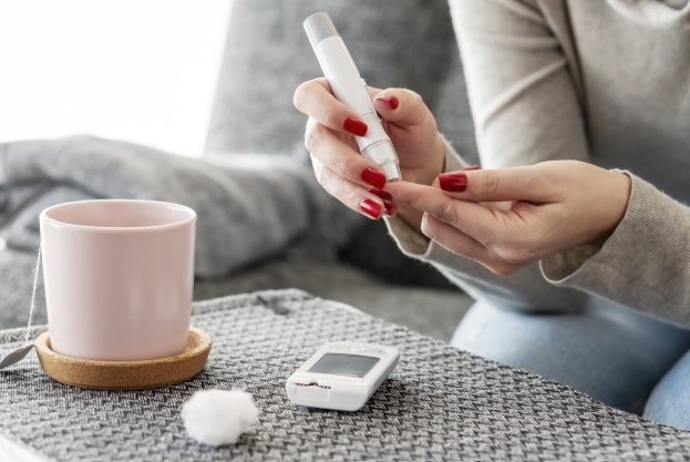 Person walking on a green path